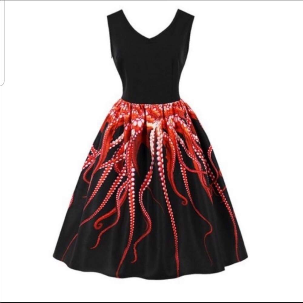 Black octopus dress